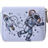 Juleeze JZWA0216 Portfel Biały Szary 11x9 cm Poliuretan Rakieta Astronautów