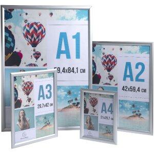 Exacompta 8194358D Ścienna rama plakatowa A1 Aluminium Exacryl srebrna