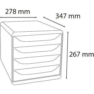 Exacompta Big Box szuflada 4 szuflady Skandi kolory A4 A4+