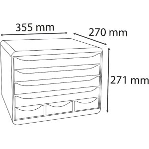 Exacompta STOREBOX szuflada 7 otwartych szuflad Office jasnoszary