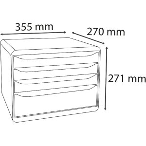 Iderama 315798D Pojemnik z szufladami Big Box Plus format poziomy 5 otwartych szuflad