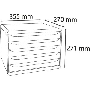 Exacompta 308914D Pojemnik na szuflady Big Box Plus Horizon format poziomy 5 szuflad