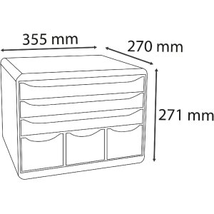 Exacompta 306914D STOREBOX szuflada 6 otwartych szuflad Czarny Harlequin