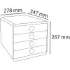 Exacompta 314496D Aquarel pudełko z szufladami 4 przegródki A4+ czarne różne kolory