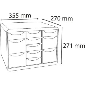 Exacompta 3132796D Pudełko z szufladami STORE BOX MULTI 11 szuflad akwarele