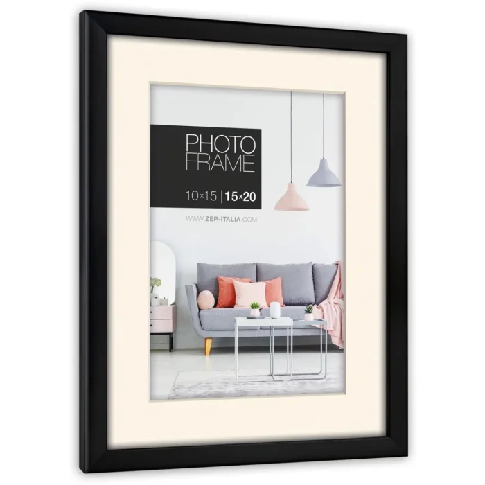 Ramka na zdjęcia ZEP Polysterol Edison Black 30x45 cm bez passe-partout