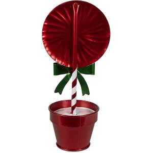 Clayre & Eef 6Y5626 Dekoracja Lollipop Red White Metal 12x9x26 cm