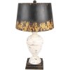 Clayre & Eef 6LMC0090 Lampa stołowa beżowo-czarna Ø 36x65 cm E27 max 1x60W