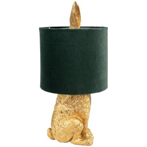 Clayre & Eef 6LMC0099GOVGR Lampa stołowa Rabbit Design Gold Green Ø 20x43 cm E27