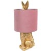 Clayre & Eef 6LMC0099GOVP Lampa stołowa Rabbit Gold Pink Ø20x43 cm E27 60W