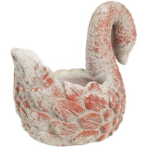 Clayre & Eef 6TE0549 Doniczka Swan Antique Look Grey Red 19x11x15 cm Stone