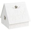 Clayre & Eef 6CE1741 Podstawka na tealight House Christmas Porcelana biała 8x8x8 cm