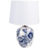 Clayre & Eef 6LMC0097 Lampa stołowa ceramiczna biała niebieska Ø 28x42 cm E27 1x60W