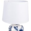 Clayre & Eef 6LMC0097 Lampa stołowa ceramiczna biała niebieska Ø 28x42 cm E27 1x60W