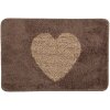 Clayre & Eef BM0007CH Mata łazienkowa Heart Brown Beige 58x38 cm