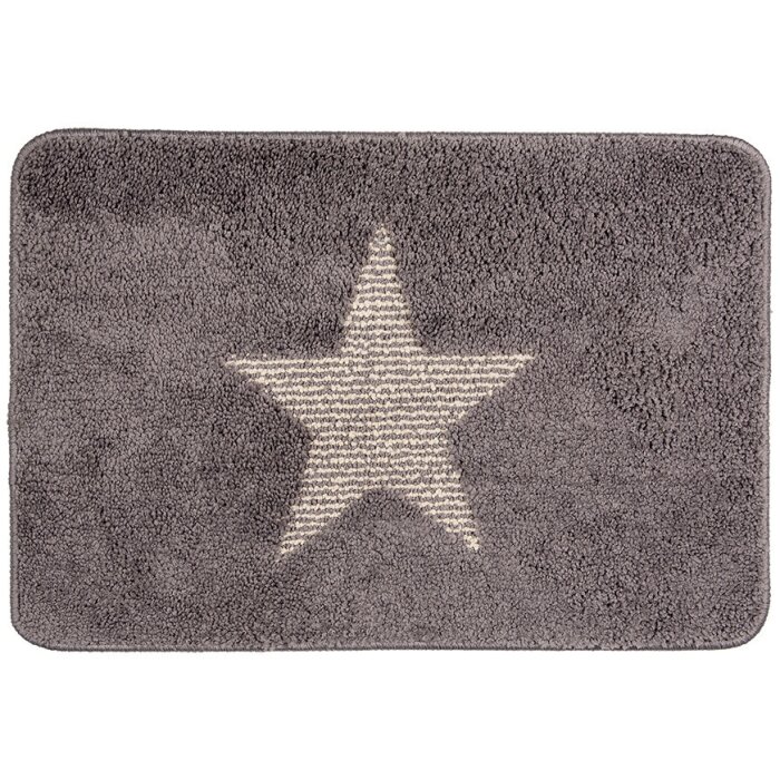 Clayre & Eef BM0009G Mata łazienkowa Grey Star 58x38x2 cm