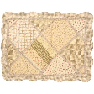 Clayre & Eef Q198.060 Narzuta na łóżko 180x250cm z poszewką na poduszkę Patchwork Beige