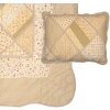 Clayre & Eef Q198.060 Narzuta na łóżko 180x250cm z poszewką na poduszkę Patchwork Beige