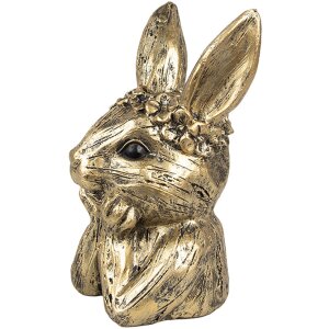 Clayre & Eef 6PR5102 Świecznik Rabbit Gold 9x8x15 cm