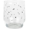 Clayre & Eef BHSGL0005 Szklanka do napojów Heart Pattern Transparent Ø 8x9 cm 300 ml