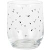 Clayre & Eef BHSGL0005 Szklanka do napojów Heart Pattern Transparent Ø 8x9 cm 300 ml