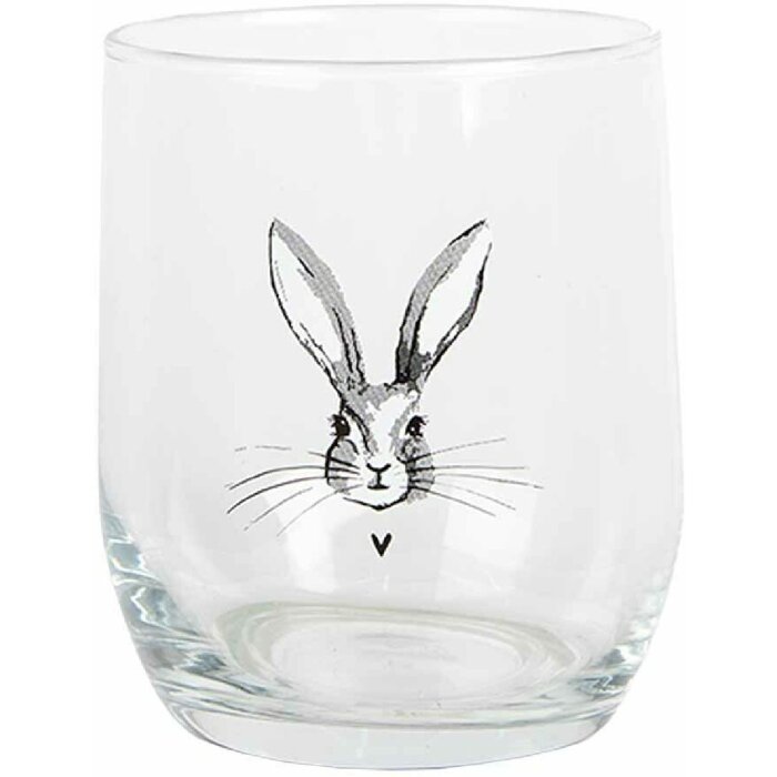 Clayre & Eef RUBGL0001 Szklanka do napojów Rabbit Transparent Ø 8x9 cm 300 ml