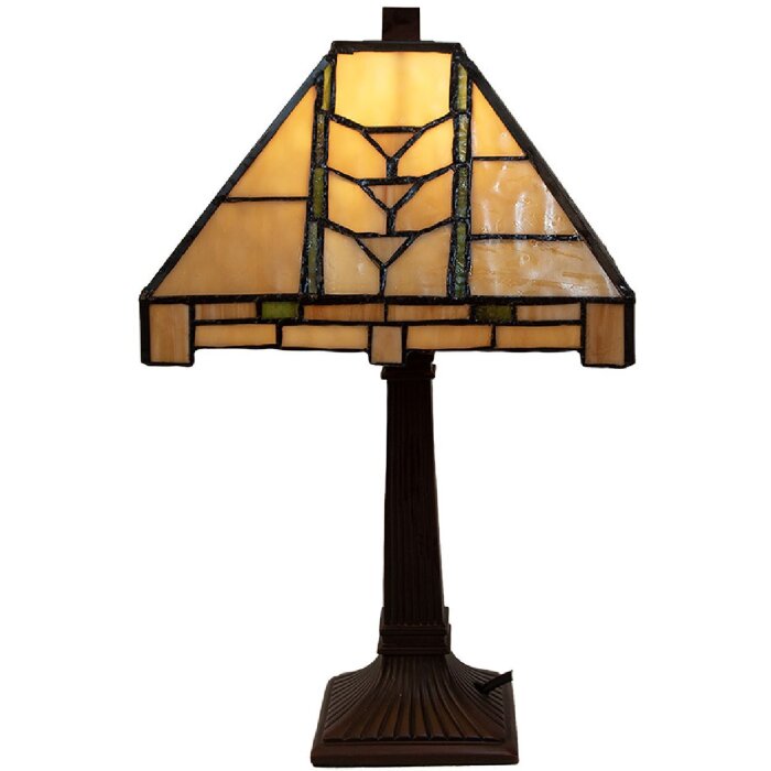 LumiLamp 5LL-5450 Lampa stołowa Tiffany 23x23x38 cm E14 max 40W beżowa