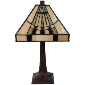 LumiLamp 5LL-5451 Lampa stołowa Tiffany Beige 23x23x38 cm...