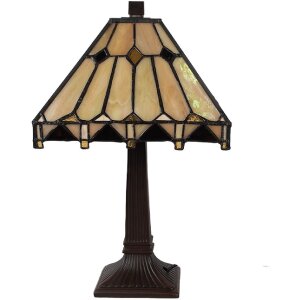 LumiLamp 5LL-5452 Lampa stołowa Tiffany Beige 23x23x38 cm...