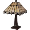 LumiLamp 5LL-5452 Lampa stołowa Tiffany Beige 23x23x38 cm E14 1x40W