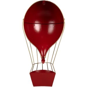 Clayre & Eef 5Y1260 Dekoracja Balon na gorące powietrze Metal Czerwony Zielony 31x16x63 cm