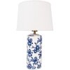 Clayre & Eef 6LMC0096 Lampa stołowa ceramiczna biała czarna Ø28x50 cm E27 60W