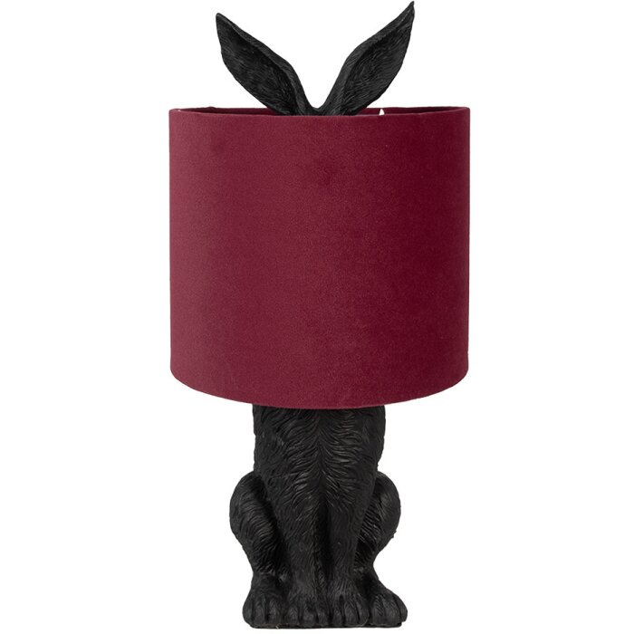 Clayre & Eef 6LMC0099ZVBU Lampa stołowa Rabbit Black Red Ø 20x43 cm E27