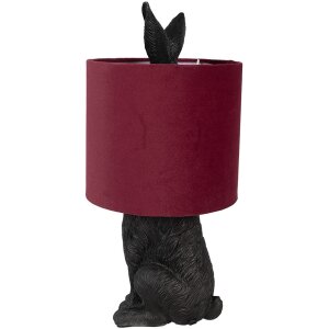 Clayre & Eef 6LMC0099ZVBU Lampa stołowa Rabbit Black Red Ø 20x43 cm E27