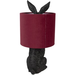 Clayre & Eef 6LMC0099ZVBU Lampa stołowa Rabbit Black Red Ø 20x43 cm E27