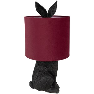 Clayre & Eef 6LMC0099ZVBU Lampa stołowa Rabbit Black Red Ø 20x43 cm E27