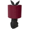 Clayre & Eef 6LMC0099ZVBU Lampa stołowa Rabbit Black Red Ø 20x43 cm E27