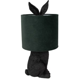 Clayre & Eef 6LMC0099ZVGR Lampa stołowa Rabbit Black Green Ø20x43 cm E27 60W