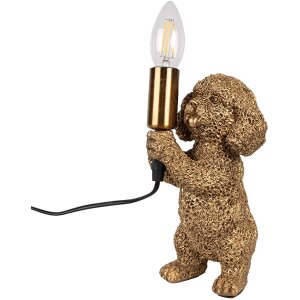 Clayre & Eef 6LMP792 Lampa stołowa Dog Gold 11x13x23...