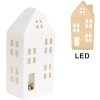 Clayre & Eef 6CE1792 Domek dekoracyjny LED Porcelana biała 7x6x15 cm