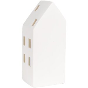 Clayre & Eef 6CE1793 Porcelanowy domek LED 7x6x15 cm Biały