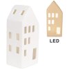 Clayre & Eef 6CE1793 Porcelanowy domek LED 7x6x15 cm Biały