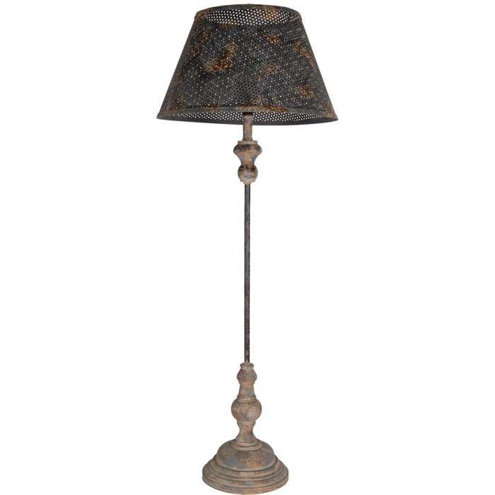 Clayre & Eef 5LMC0046 Lampa stołowa Ø36x94cm brązowy szary żelazo drewno E27/max 60W