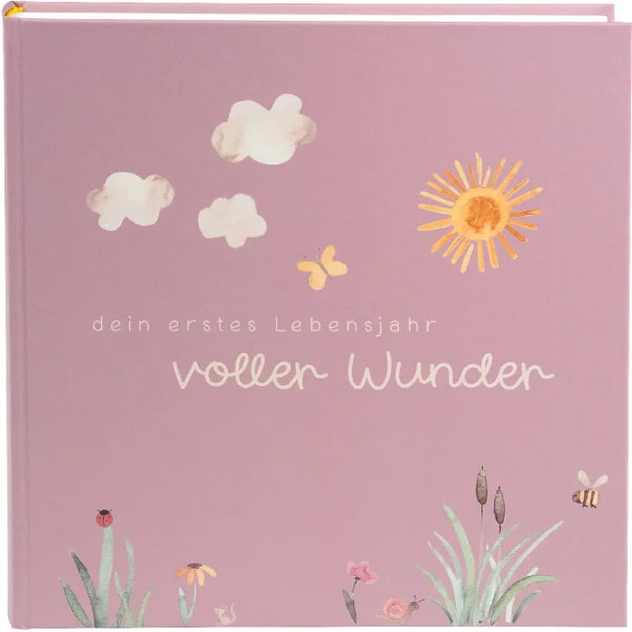 Goldbuch baby album full of wonder meadow dusky pink 30x31 cm 58 stron glassine