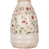 Clayre & Eef 6CE1946S Wazon ceramiczny beżowo-czerwony Ø 17x27 cm Styl wiejski