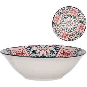 Clayre & Eef 6CEBO0164 Miska ceramiczna White Red...