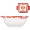 Clayre & Eef 6CEBO0186 Miska ceramiczna White Red 11x8x4 cm 75 ml