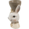 Clayre & Eef 6PR4402 Eggcup Rabbit Beige Brown Country style 7x7x12 cm