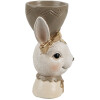 Clayre & Eef 6PR4402 Eggcup Rabbit Beige Brown Country style 7x7x12 cm