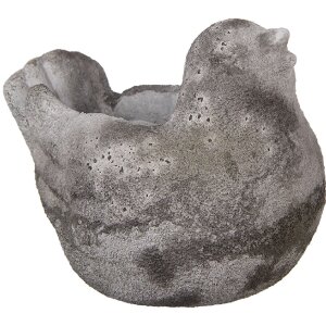 Clayre & Eef 6TE0564 Doniczka Bird Stone Grey 18x12x13 cm Styl wiejski